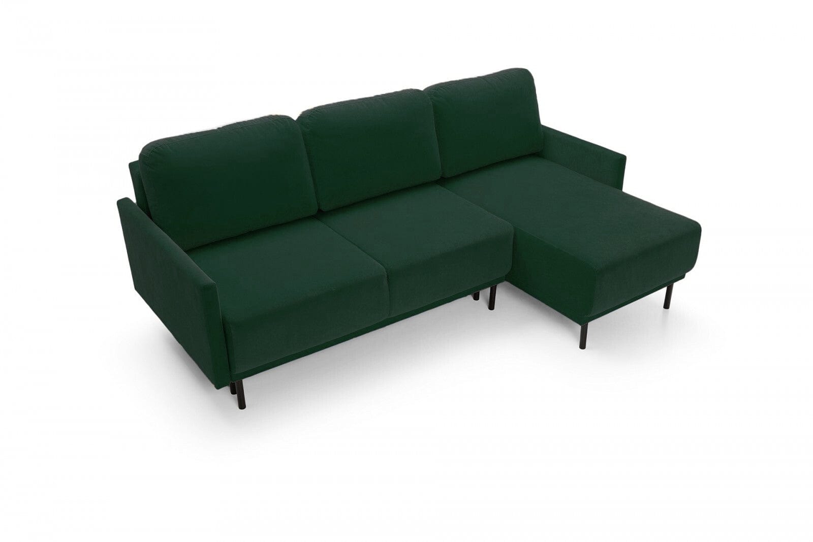 Coltar Solo Velvet Verde Extensibil, Sezlong Universal (pe Stanga sau pe Dreapta), tapitat cu Stofa, cu Lada de Depozitare, Perne Incluse, l212xA142xH87 cm (2)