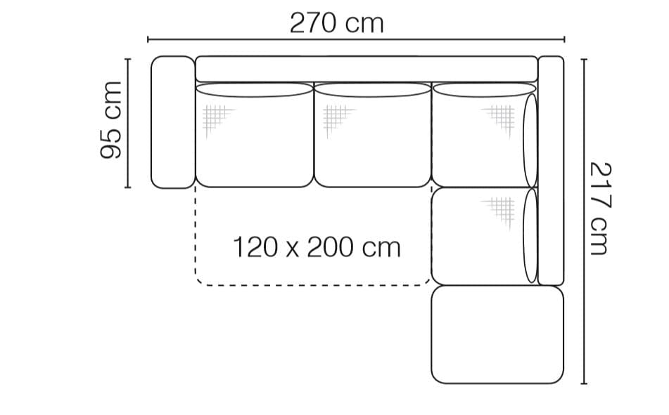 Coltar Veronese Large Extensibil cu Arcuri Ondulate si Spuma Poliuretanica, Sezlong pe Dreapta, Suprafata de Dormit 200x120 cm, cu Lada de Depozitare, l270xA217xH90 cm (8)