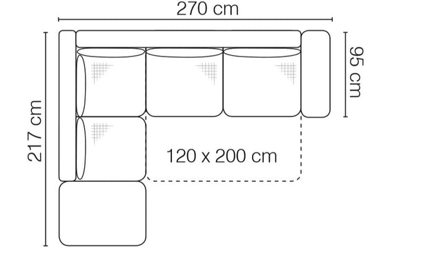 Coltar Veronese Large Extensibil cu Arcuri Ondulate si Spuma Poliuretanica, Sezlong pe Stanga, Suprafata de Dormit 200x120 cm, cu Lada de Depozitare, l270xA217xH90 cm (8)