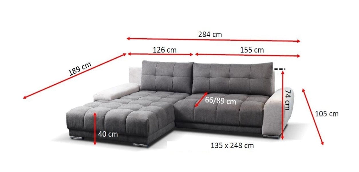 Coltar Wavenis Extensibil cu Arcuri Ondulate si Spuma Poliuretanica, Sezlong pe Stanga, Suprafata de Dormit 248x135 cm, cu Lada de Depozitare, Perne Incluse, l281xA189xH74 cm (4)