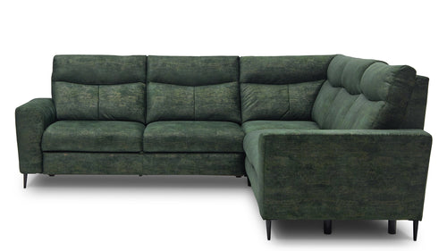 Coltar Extensibil Talisimo Verde, Sezlong pe Dreapta, tapitat cu Stofa, Mecanism Relax, l276xA277xH100 cm