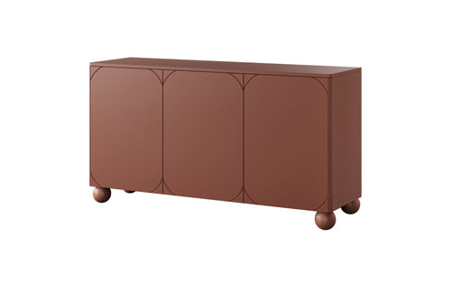 Bogart Comoda din MDF si lemn, cu 2 sertare si 3 usi, Sonatia 150-3D2SZ Burgundy, l150xA45xH82 cm