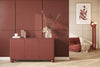 Bogart Comoda din MDF si lemn, cu 3 usi, Sonatia 150-3D Burgundy, l150xA45xH82 cm