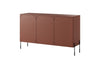 Bogart Comoda din MDF si metal, cu 3 usi, Sonatia 150-3D Burgundy / Negru, l154xA45xH90 cm