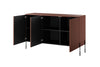 Bogart Comoda din MDF si metal, cu 3 usi, Sonatia 150-3D Burgundy / Negru, l154xA45xH90 cm