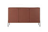 Bogart Comoda din MDF si metal, cu 3 usi, Sonatia 150-3D Burgundy / Negru, l154xA45xH90 cm