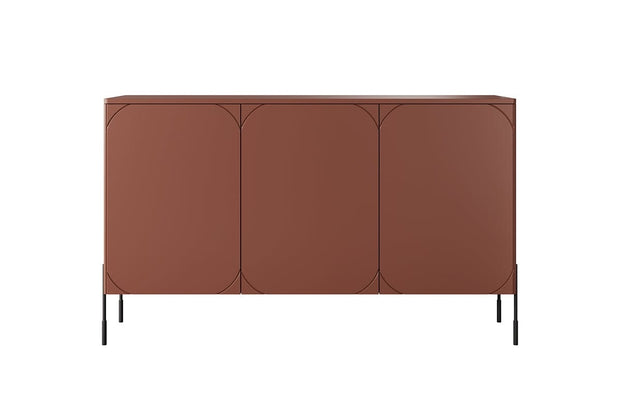 Bogart Comoda din MDF si metal, cu 3 usi, Sonatia 150-3D Burgundy / Negru, l154xA45xH90 cm