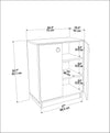 Comoda din pal, cu 2 usi, Nuanse Alb / Nuc, l72xA42xH83,1 cm (7)