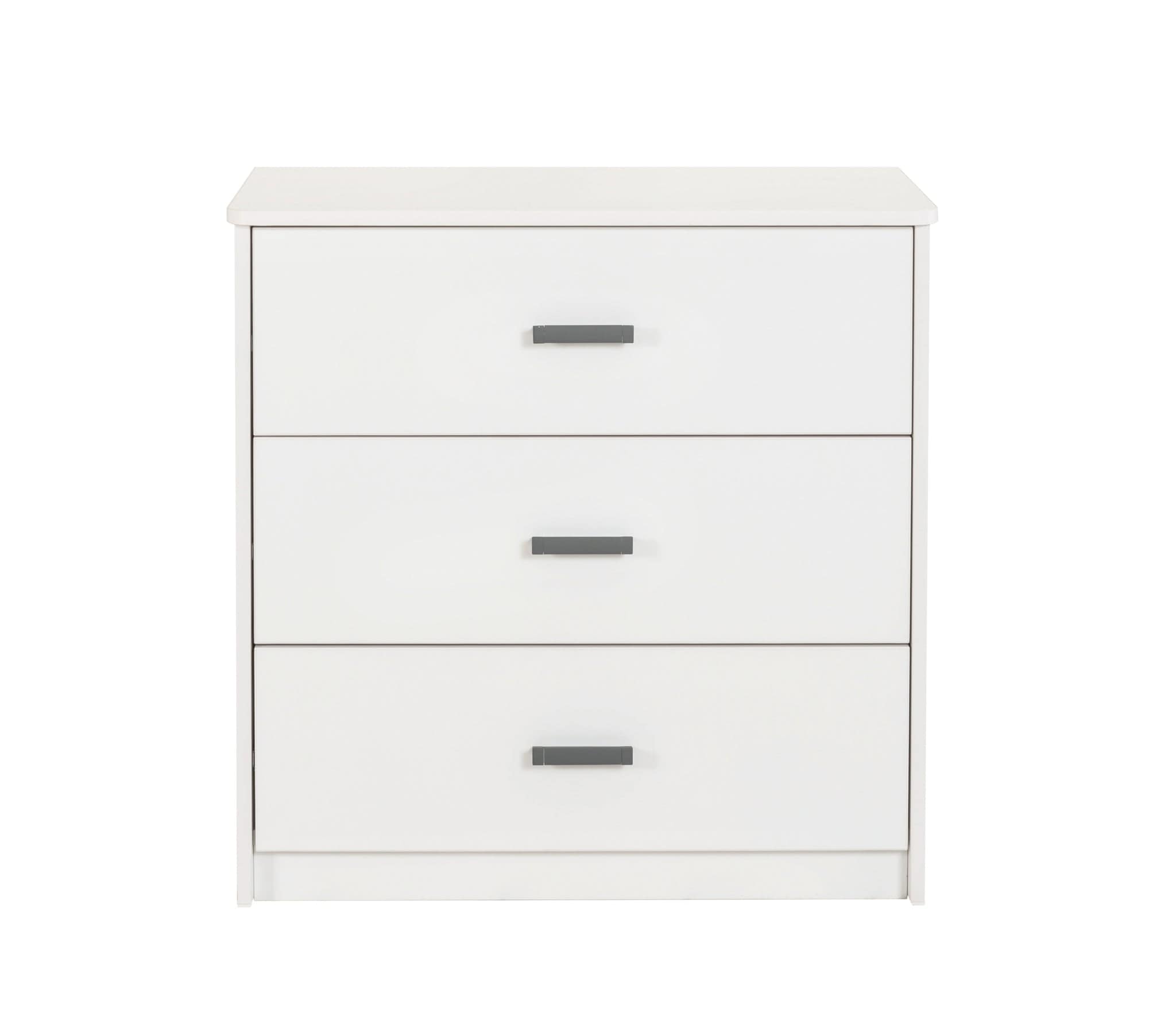 Comoda din pal cu 3 sertare pentru tineret White, l75xA41xH75 cm (2)