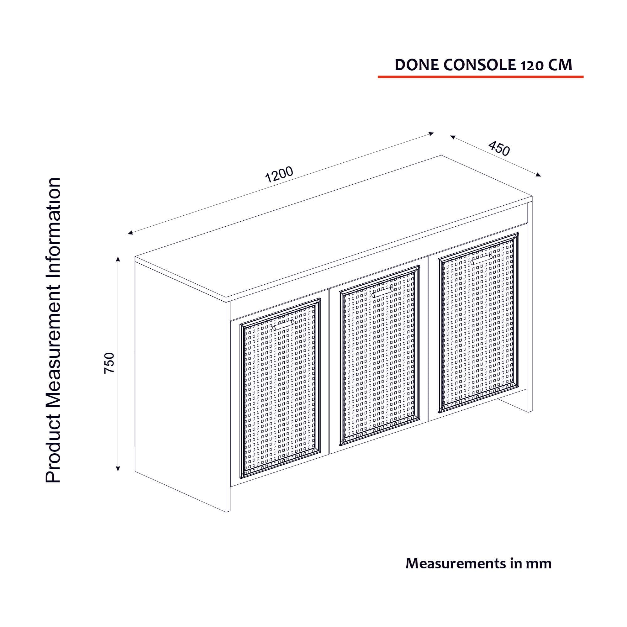 Comoda din pal, cu 3 usi, Done 120 Maro Inchis / Alb, l120xA45xH75 cm (7)