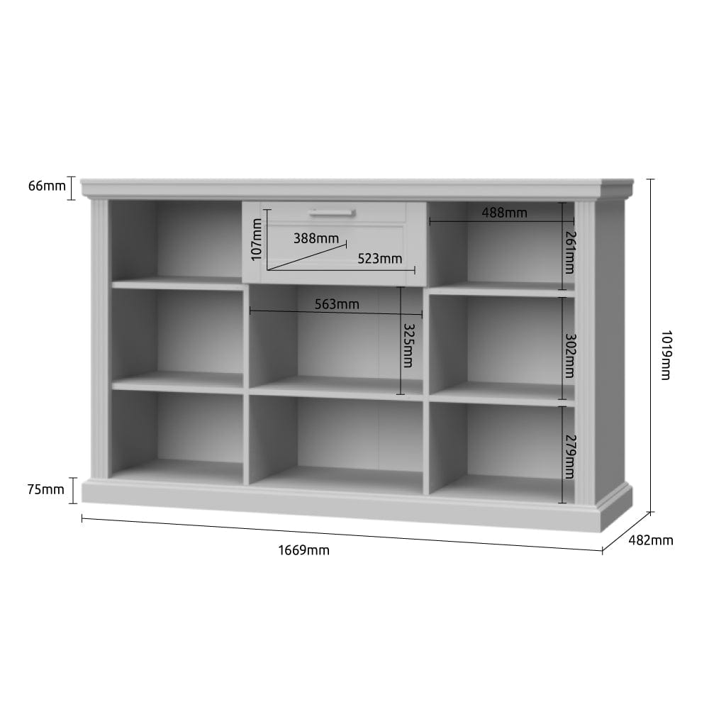 Comoda din pal, cu 3 usi si 1 sertar, Tara Large Grafit / Nuc Pacific, l167xA48xH102 cm (3)