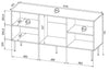 Comoda din pal, MDF si metal, cu 3 usi, Hole Alb / Negru, l152xA42,5xH74,5 cm (3)