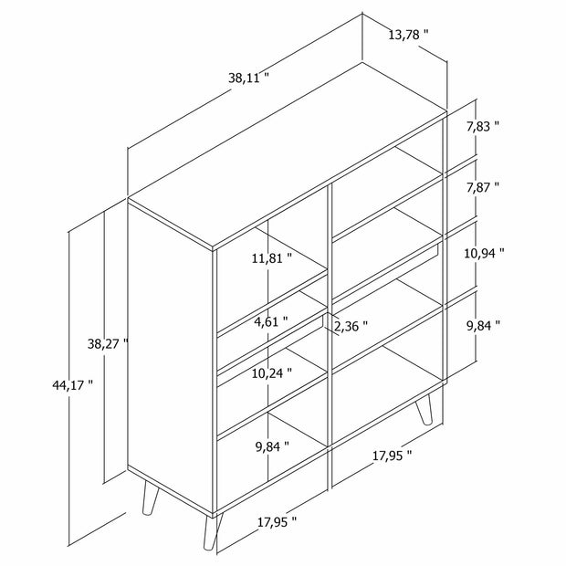 Comoda din pal si lemn, cu 3 usi, Kros 3 Alb / Nuc, l96xA35xH112 cm (6)