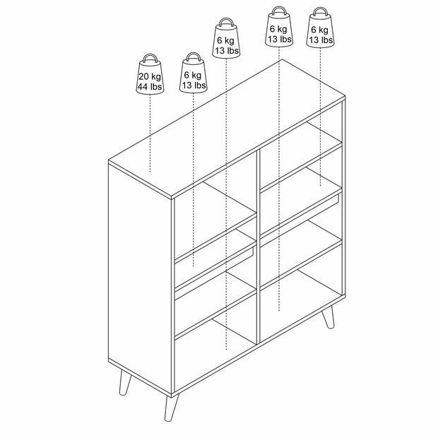 Comoda din pal si lemn, cu 3 usi, Kros 3 Alb / Nuc, l96xA35xH112 cm (7)