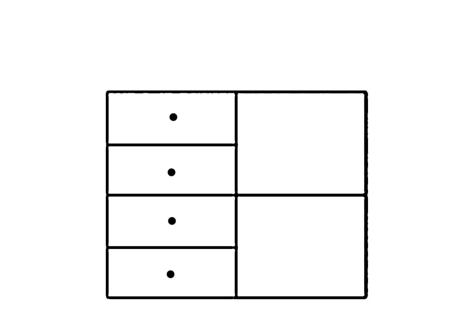 Comoda din pal si MDF, cu 4 sertare si 1 usa Gabrielle 5 Alb, l100xA40xH80 cm (6)