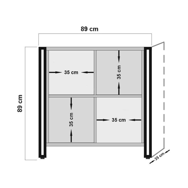 Comoda din pal si metal, cu 2 usi, Arcas Verna Pin Atlantic / Negru, l89xA35xH89 cm (5)