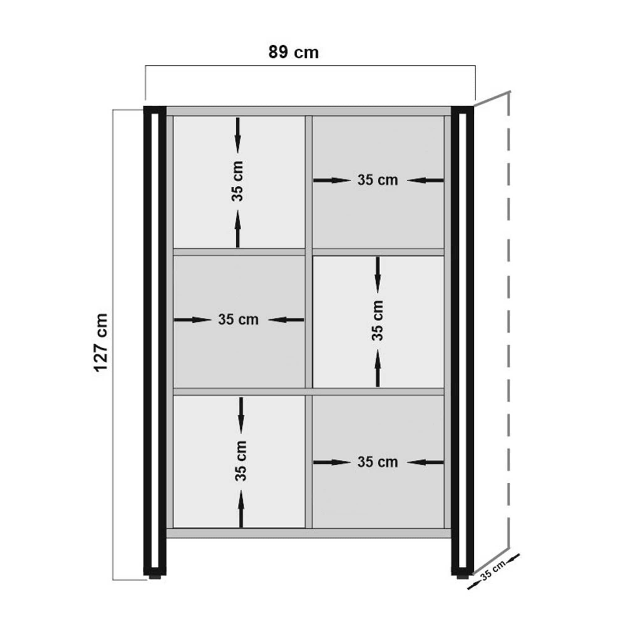 Comoda din pal si metal, cu 3 usi, Arcas Erna Pin Atlantic / Negru, l89xA35xH127 cm (5)