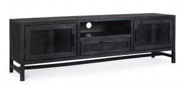 Comoda TV din lemn de mango, cu 2 usi, Weston Natural / Negru, l180xA40xH55 cm (8)