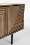 Comoda TV din lemn de mango si metal, cu 4 usi Darsey Natural, l140xA32,5xH53 cm - SomProduct Romania