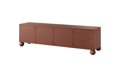 Bogart Comoda TV din MDF si lemn, cu 1 sertar si 4 usi, Sonatia 200-4D1SZ Burgundy, l200xA45xH57 cm