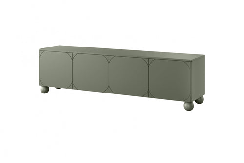 Bogart Comoda TV din MDF si lemn, cu 1 sertar si 4 usi, Sonatia 200-4D1SZ Verde Olive, l200xA45xH57 cm