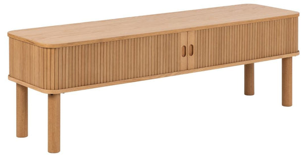 Actona Comoda TV din MDF si lemn, cu 2 usi, Langley Natural / Stejar, l140xA40xH45 cm