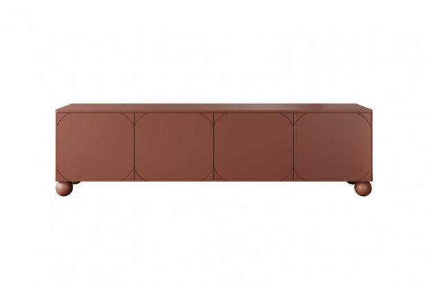 Bogart Comoda TV din MDF si lemn, cu 4 usi, Sonatia 200-4D Burgundy, l200xA45xH57 cm