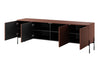 Bogart Comoda TV din MDF si metal, cu 4 usi, Sonatia 200-4D Burgundy / Negru, l204xA45xH65 cm