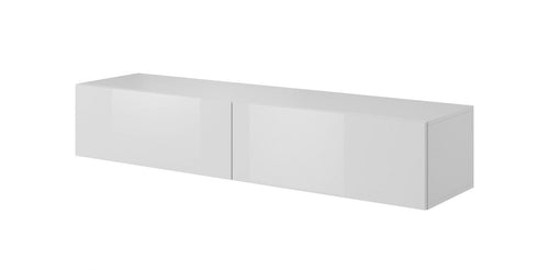 Comoda TV din MDF si pal, cu 2 usi Livius RTV-160W Alb, l160xA40xH30 cm