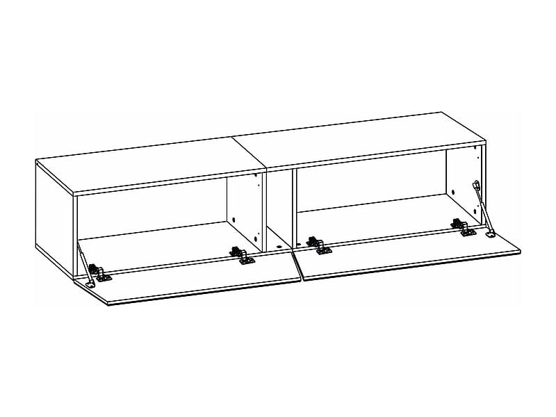 Comoda TV din MDF si pal, cu 2 usi si LED inclus, Simina Alb, l160xA40xH35 cm (3)