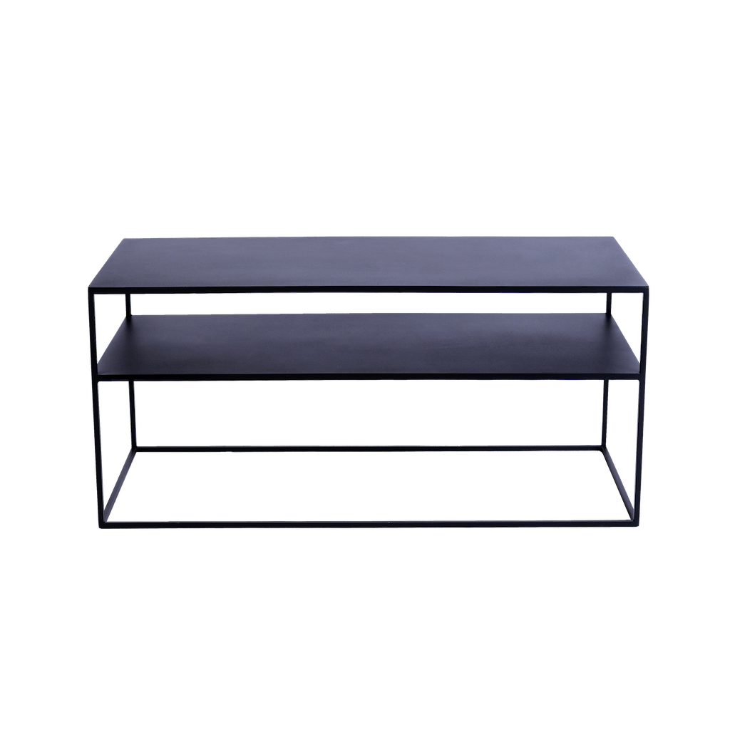 Comoda TV din metal, Tensio 2 Negru, l100xA45xH45 cm