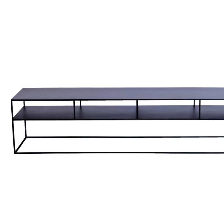 Comoda TV din metal, Tensio 2 Negru, l200xA45xH45 cm