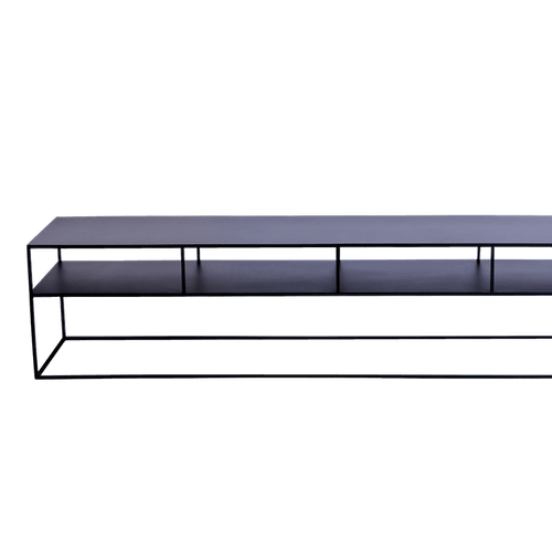 Comoda TV din metal, Tensio 2 Negru, l200xA45xH45 cm