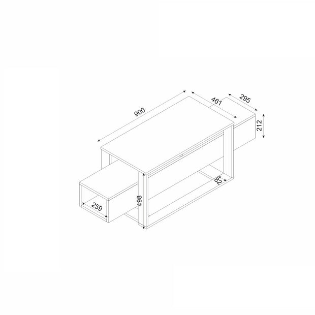 Comoda TV din pal, Bianco Negru / Auriu, l160xA46,1xH49,8 cm (6)