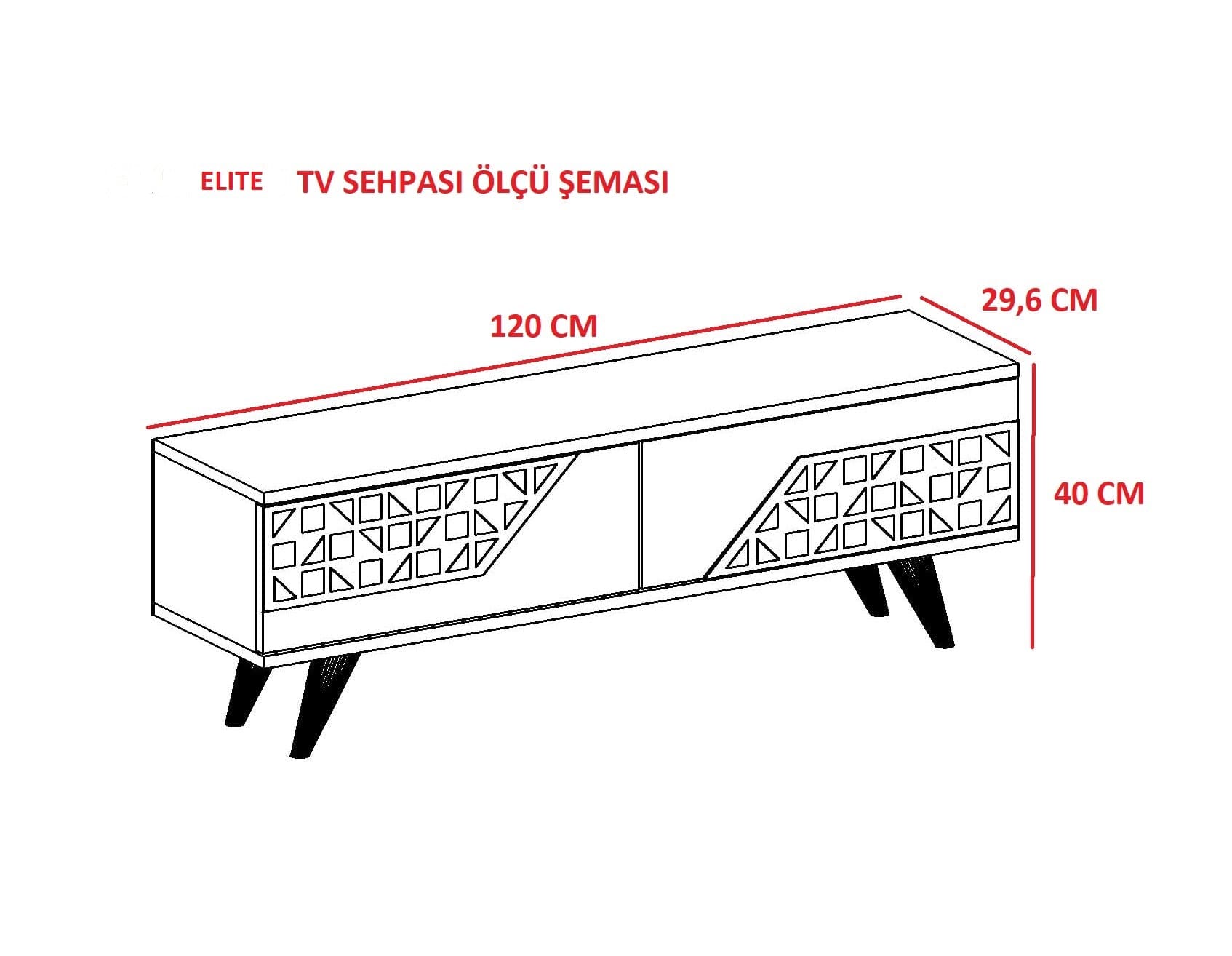 Comoda TV din pal cu 1 usa, Elit Nuc / Alb, l120xA29xH40 cm (2)