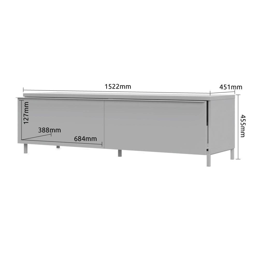 Comoda TV din pal, cu 2 sertare, Onyx Medium Antracit / Nuc Pacific, l152xA45xH46 cm (2)