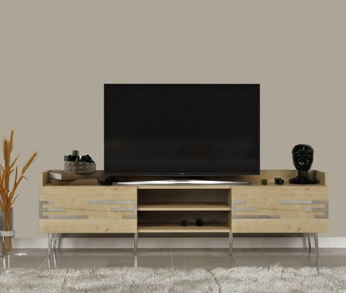 Comoda TV din pal, cu 2 usi, Adriana Stejar Sapphire, l183,6xA52,6xH29,6 cm - SomProduct Romania