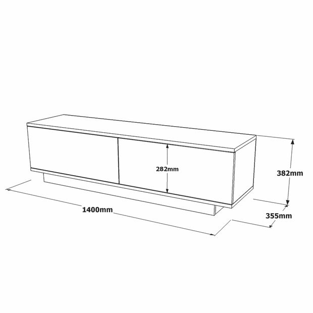 Comoda TV din pal, cu 2 usi Fonda FN1-PB Alama, l140xA35,5xH38,2 cm (3)