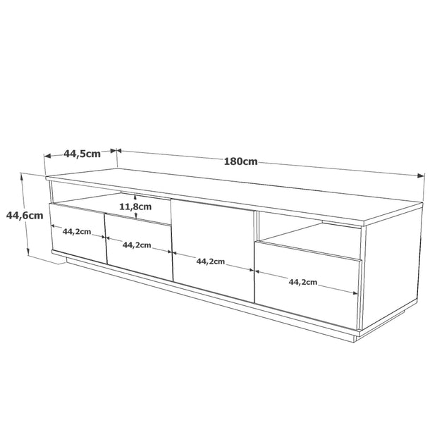 Comoda TV din pal, cu 4 usi, Future FR5-AW New Alb / Natural, l180xA44,8xH44,6 cm (6)