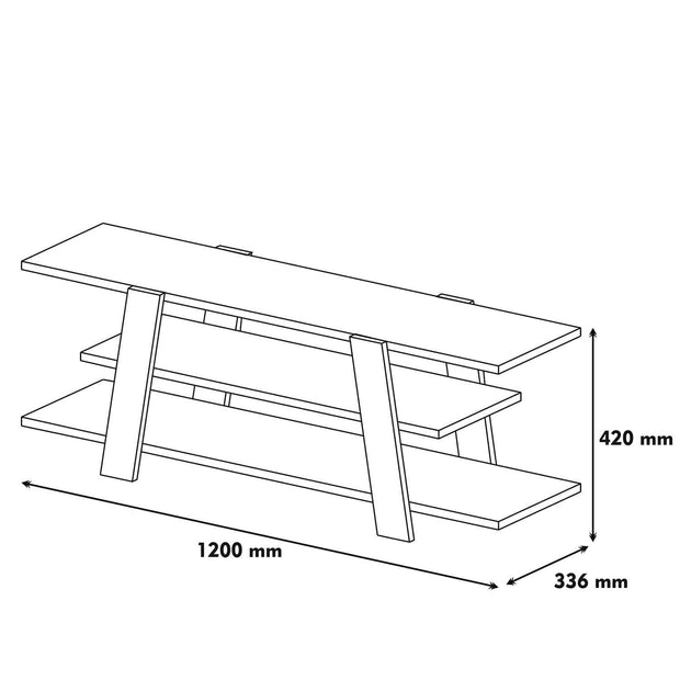 Comoda TV din pal, Flower Nuc / Alb, l120xA33,6xH42 cm (3)