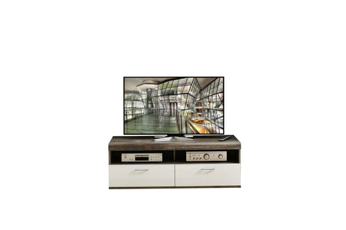 Innostyle Comoda TV din pal si MDF, cu 1 sertar si 1 usa Krone Small Alb / Natur, l140xA48xH50 cm