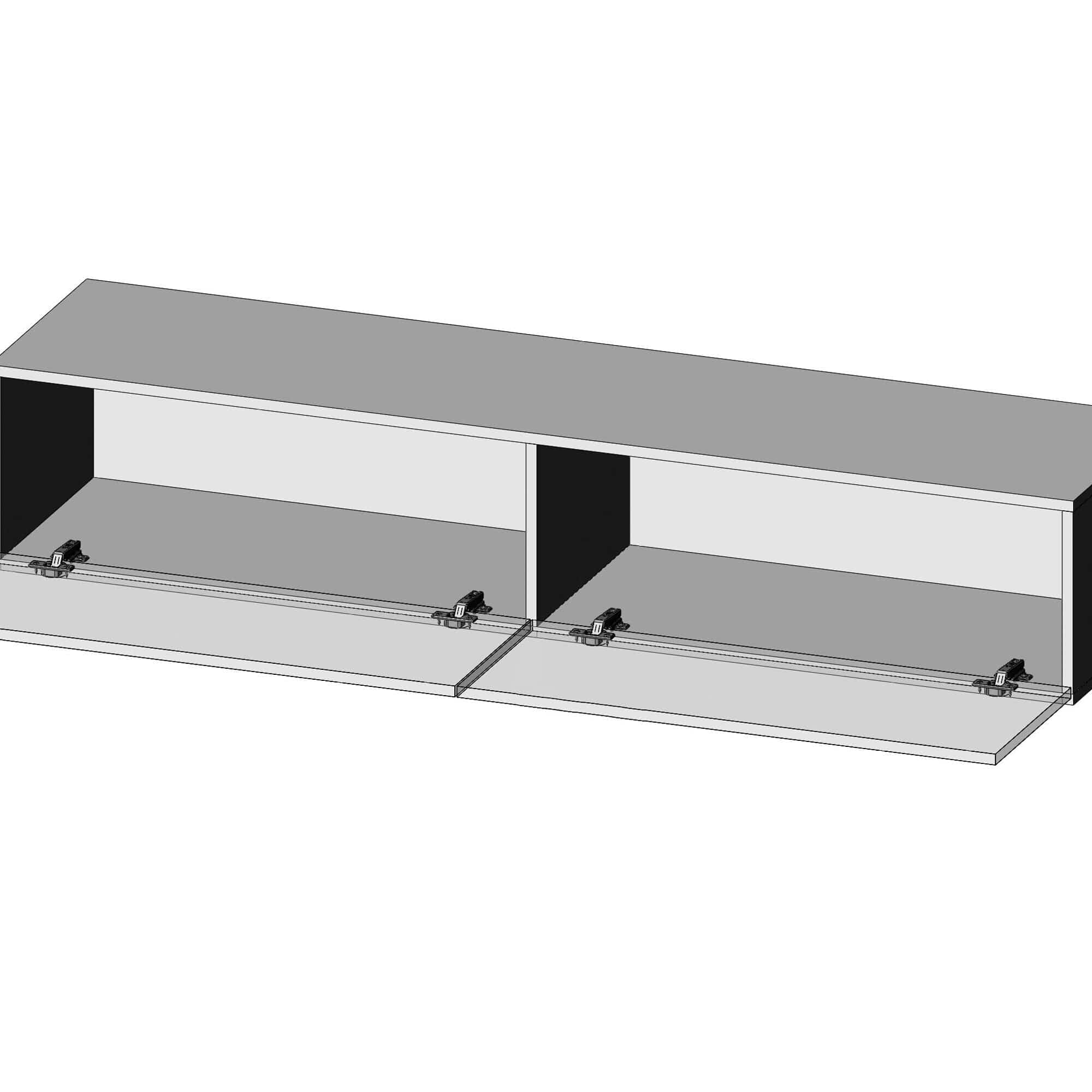 Comoda TV din pal si MDF, cu 2 usi Livius RTV-160S Stejar Wotan / Antracit, l160xA40xH38 cm (2)