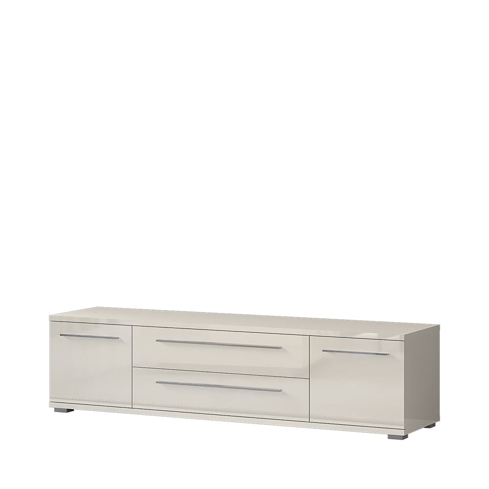 Comoda TV din pal si MDF, cu 2 usi si 2 sertare, Piano TV180-2K2FV/PN Large Bej, l180xA45xH46 cm