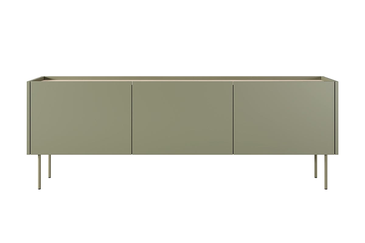 Bogart Comoda TV din pal si metal, cu 1 sertar si 3 usi, Desin 170-3D1SZ Verde Olive, l170xA40xH60 cm