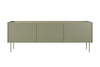 Bogart Comoda TV din pal si metal, cu 1 sertar si 3 usi, Desin 170-3D1SZ Verde Olive, l170xA40xH60 cm