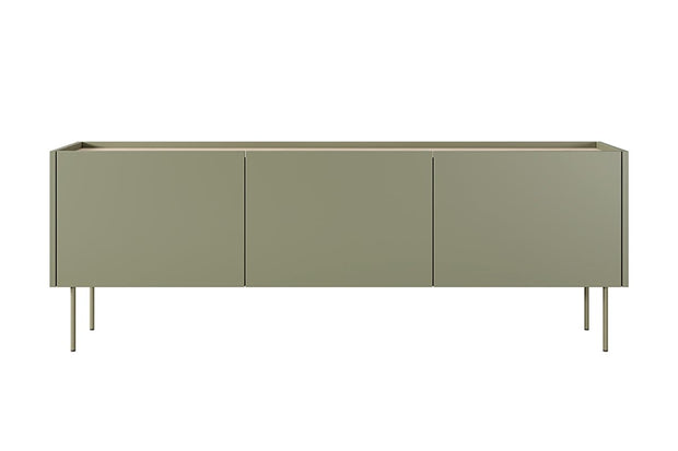 Bogart Comoda TV din pal si metal, cu 1 sertar si 3 usi, Desin 170-3D1SZ Verde Olive, l170xA40xH60 cm