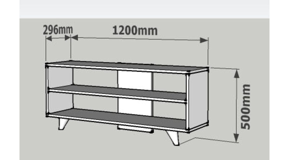 Comoda TV din pal si metal, One Alb, l120xA29,6xH50 cm (3)