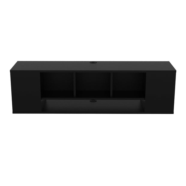 Comoda TV din pal si metal, Paldi Negru, l135xA35,2xH39 cm (3)