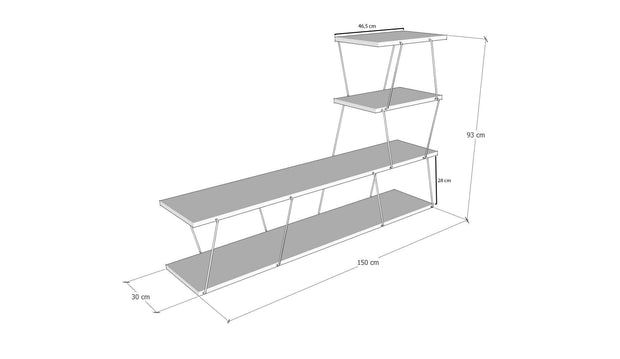 Comoda TV din pal si plastic, Ilgaz Alb, l150xA30xH93 cm (2)