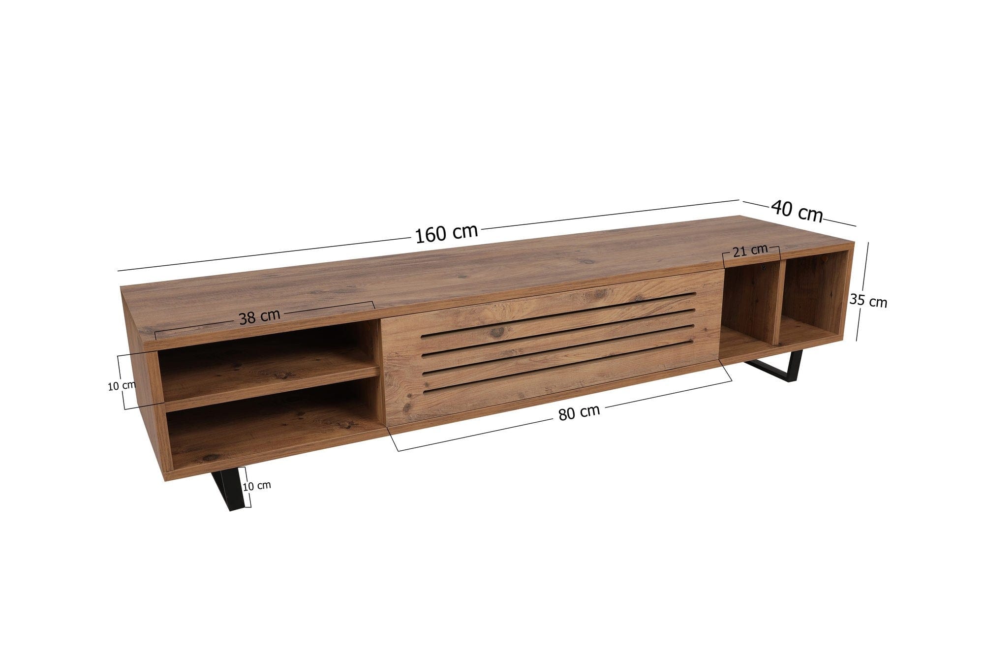 Comoda TV din pal si PVC, cu 1 usa, Safir Pin Atlantic, l160xA40xH35 cm (3)